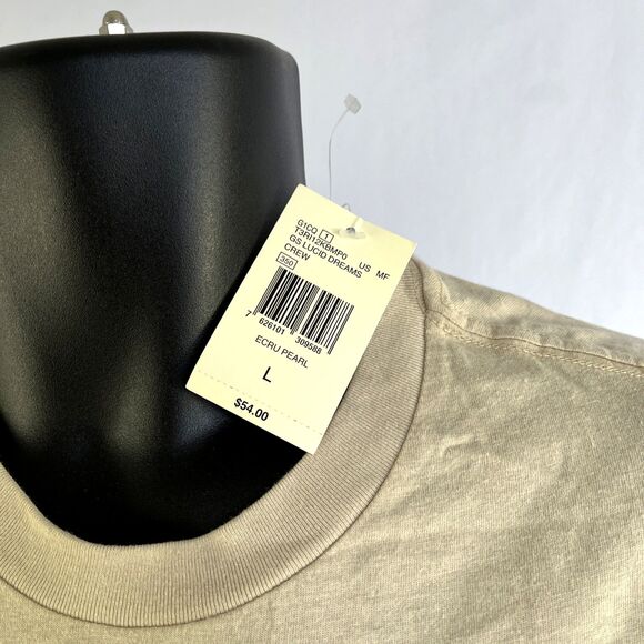 New Mens Guess Lucid Dreams Graphic Textured T-Shirt Sz L NWT Ecru Pearl - Picture 3 of 8